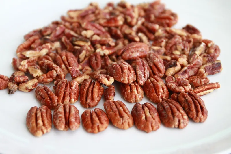 A plate of pecan halves