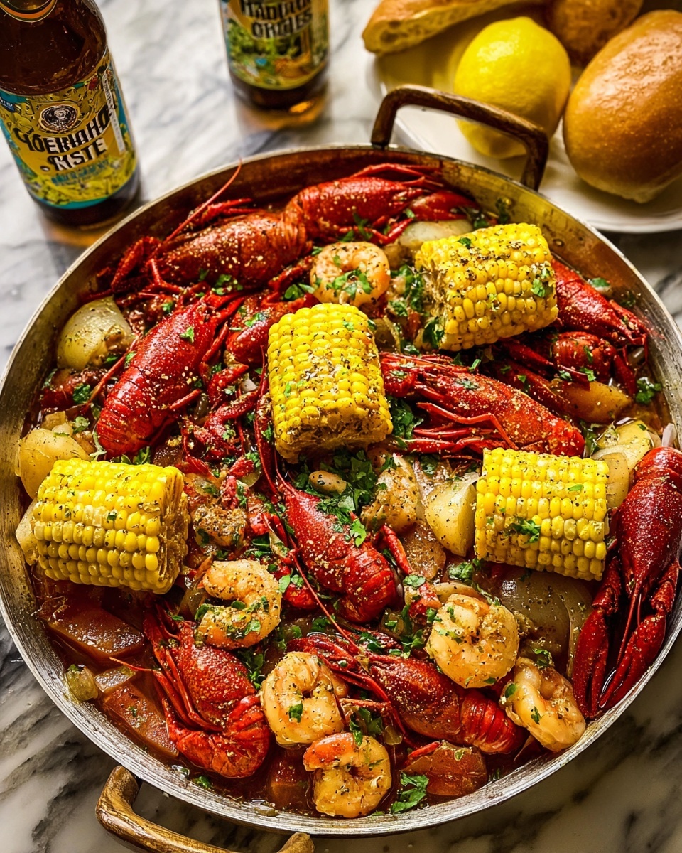 Stovetop Crawfish Boil with Garlic Butter Sauce Recipe - Recipe Image