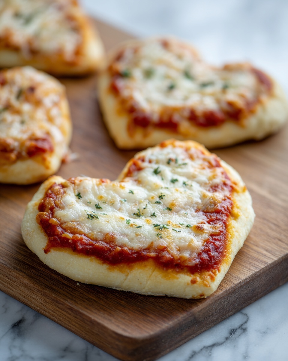 Mini Heart-Shaped Pizzas Recipe - Recipe Image