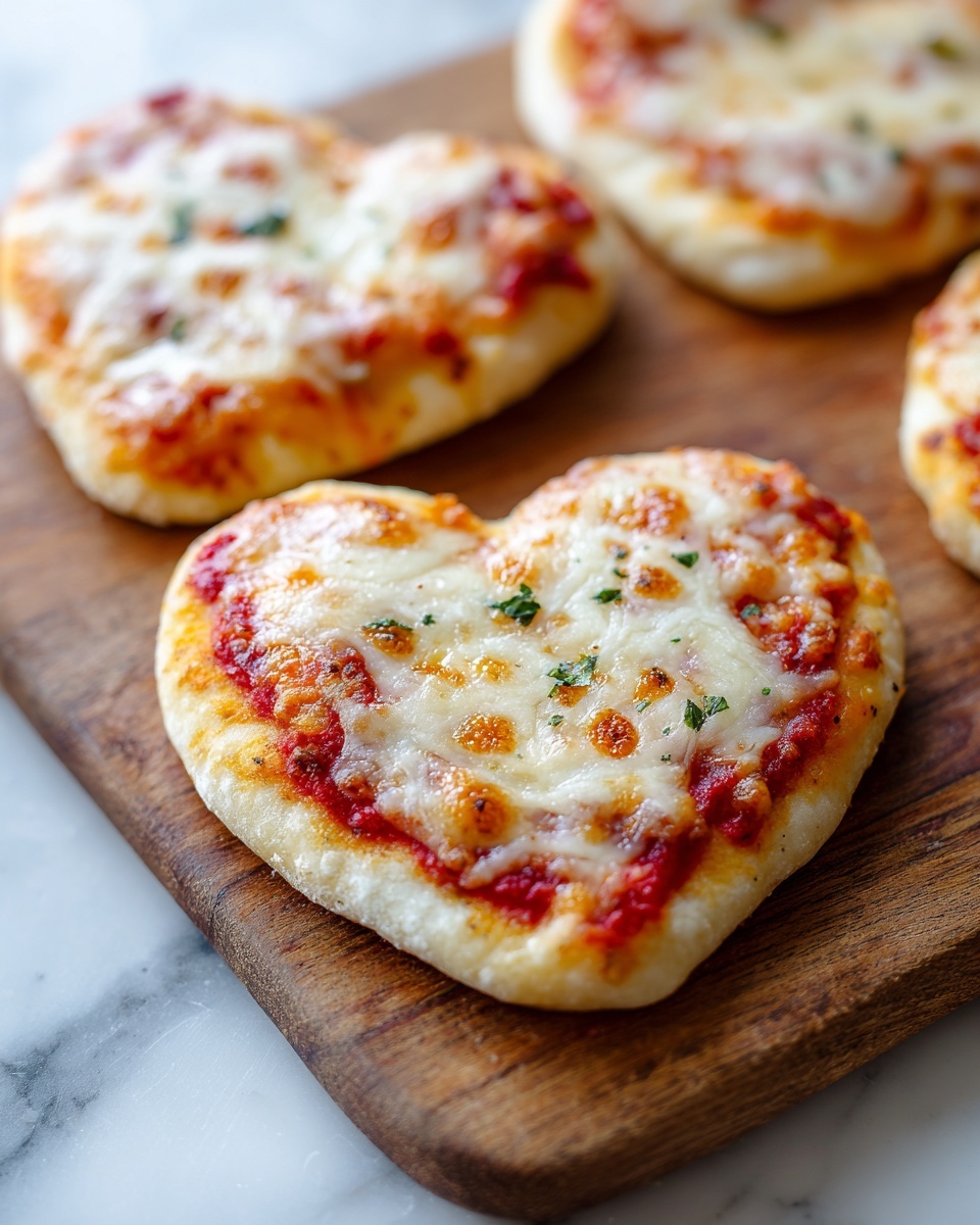 Mini Heart-Shaped Pizzas Recipe - Recipe Image
