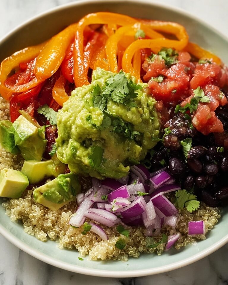 Black Bean & Quinoa Bowl with Guacamole and Veggies Recipe