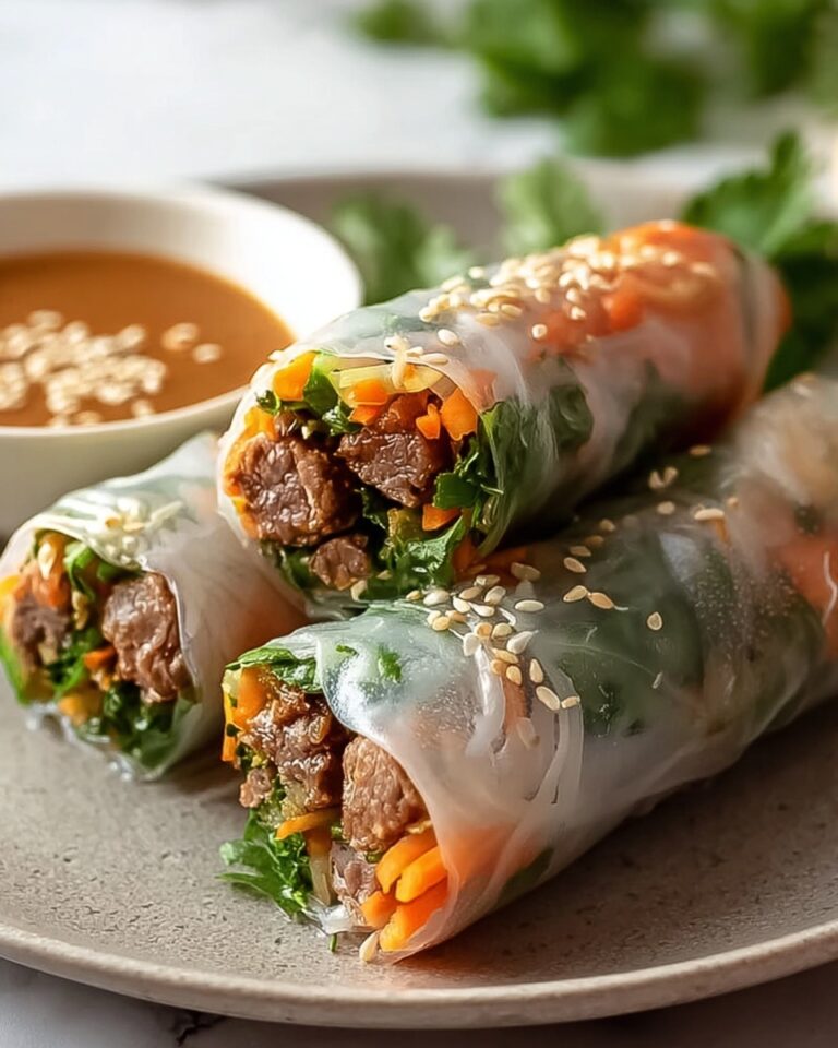 Beef Spring Rolls with Peanut Lime Sauce Recipe