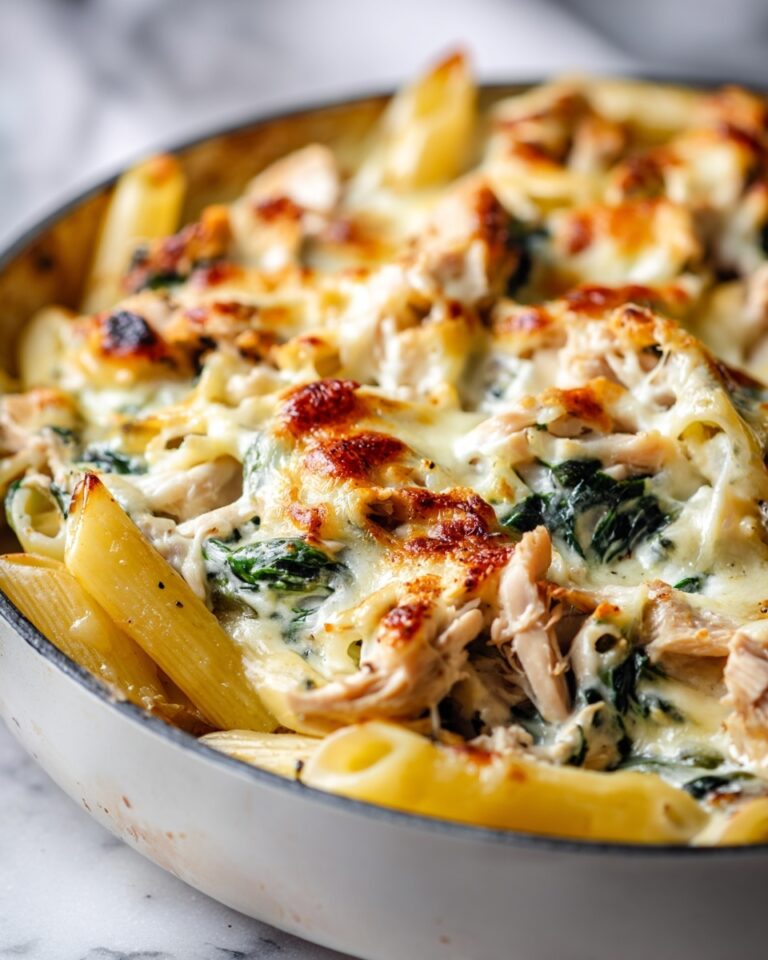 Cheesy Spinach Dip Chicken Pasta Recipe