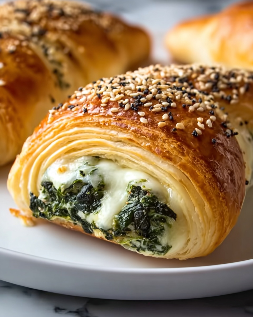 Savory Spinach and Cheese Stuffed Crescent Rolls Recipe - Recipe Image