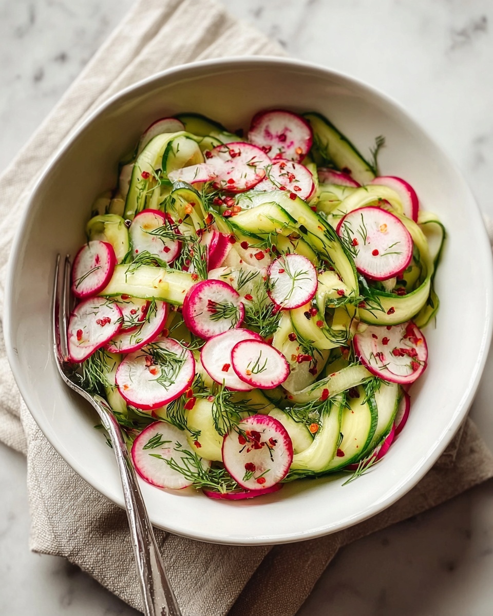 Cucumber Radish Salad with Lemon Dill Dressing Recipe - Recipe Image