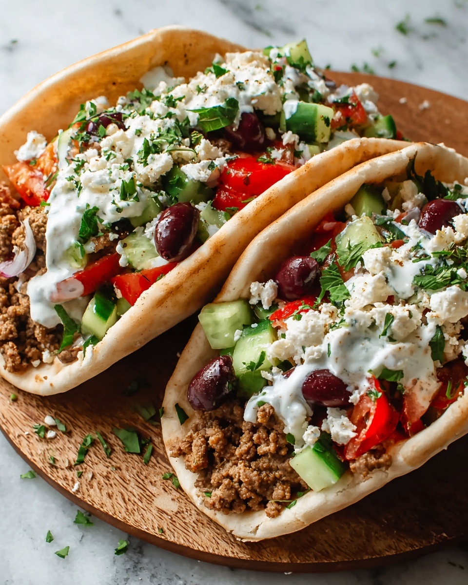 Mediterranean Ground Chicken Pitas Recipe - Recipe Image