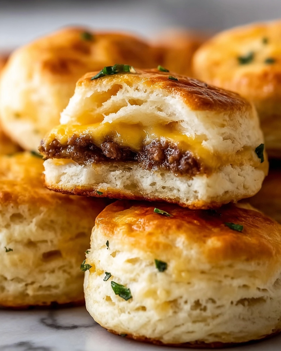 Philly Cheesesteak Stuffed Biscuits Recipe - Recipe Image