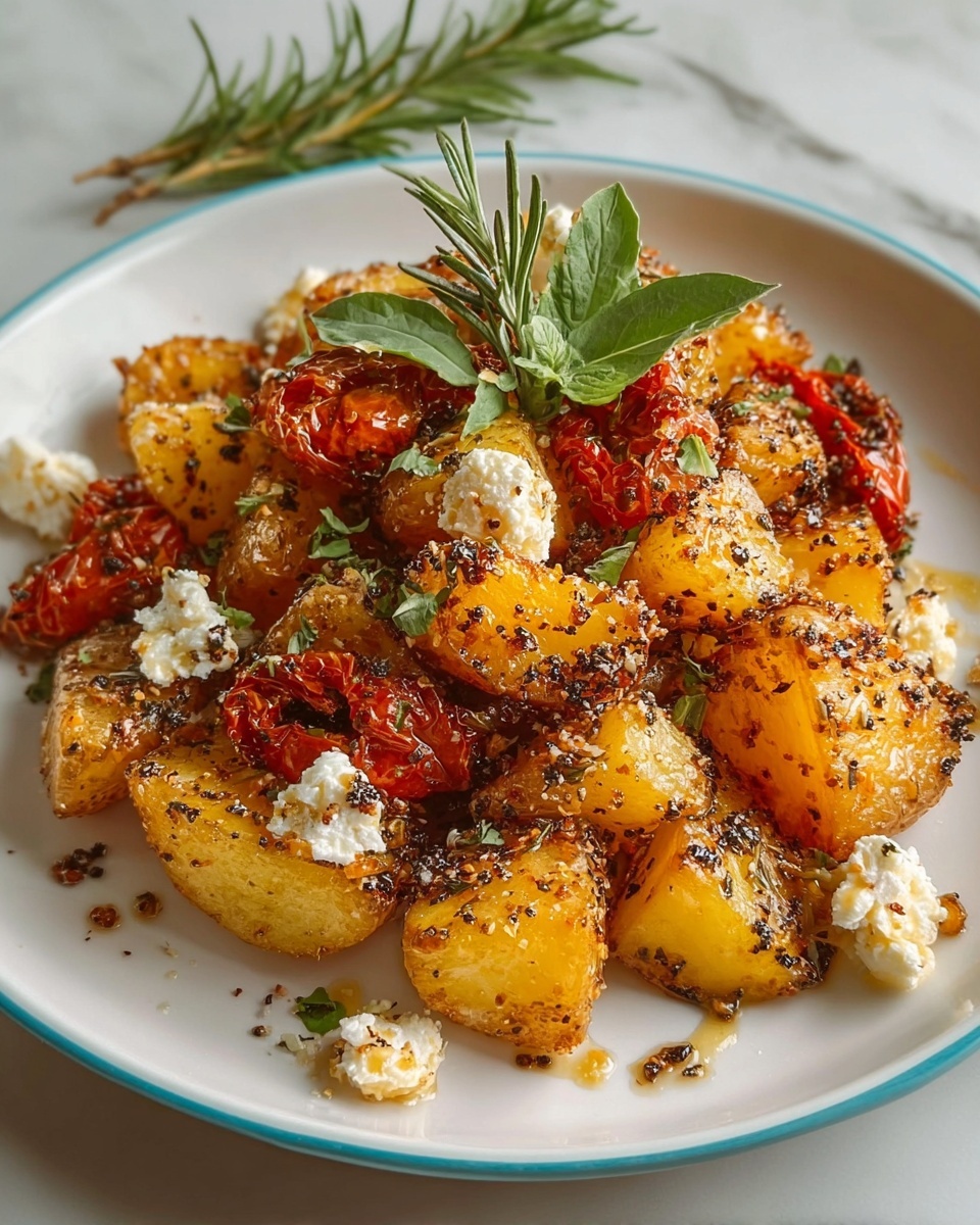 Baked Feta Potatoes: Crispy, Cheesy Perfection Recipe - Recipe Image
