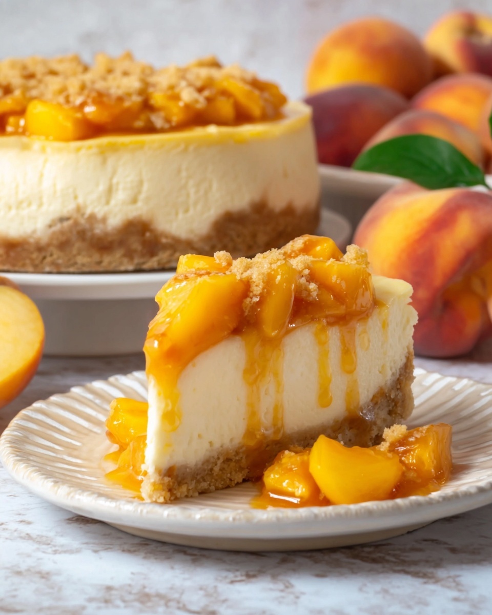 Peach Cobbler Cheesecake Recipe - Recipe Image