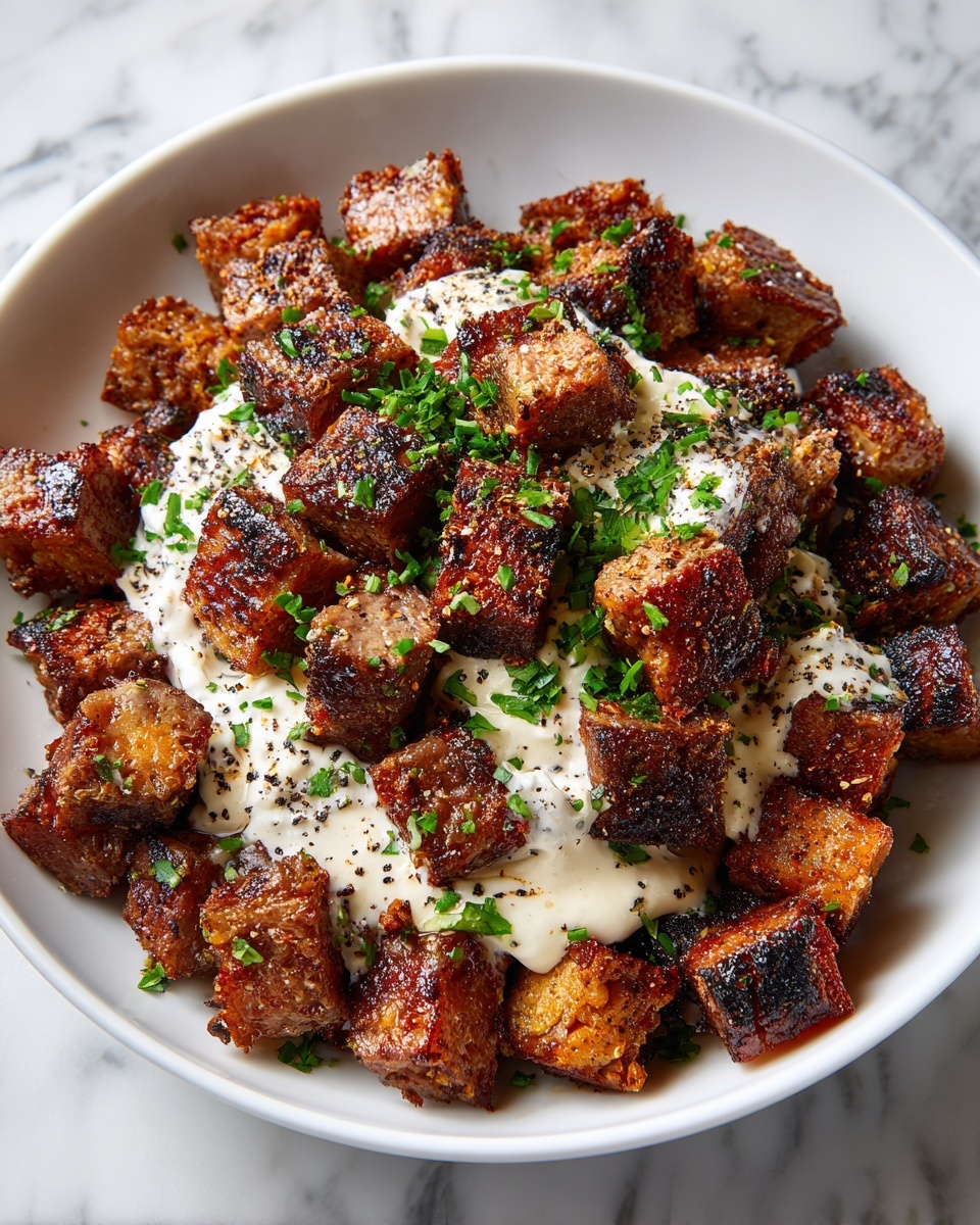 Air Fryer Salmon Bites with Garlic Cream Sauce Recipe - Recipe Image