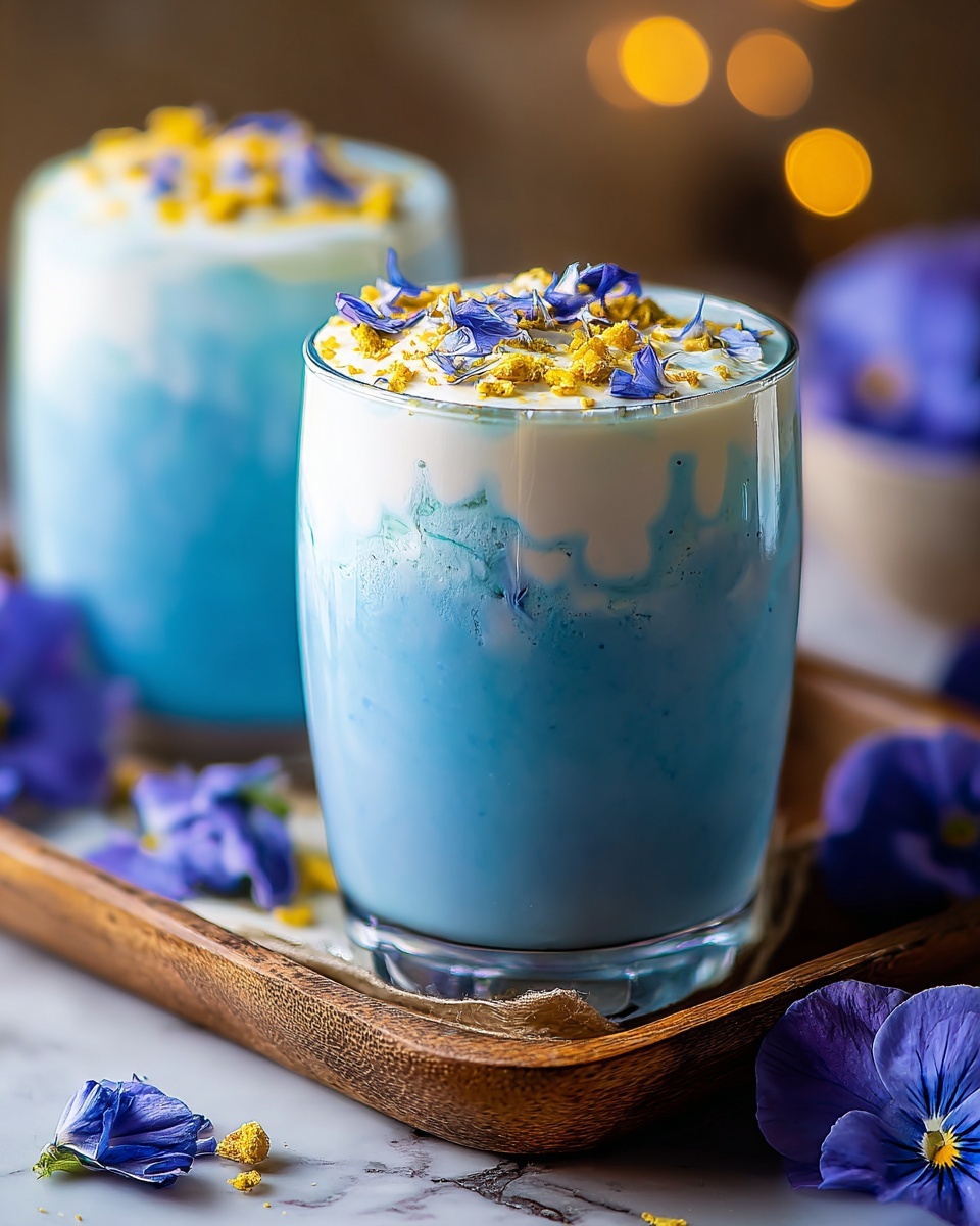 Iced Butterfly Pea Flower Tea Latte Recipe - Recipe Image