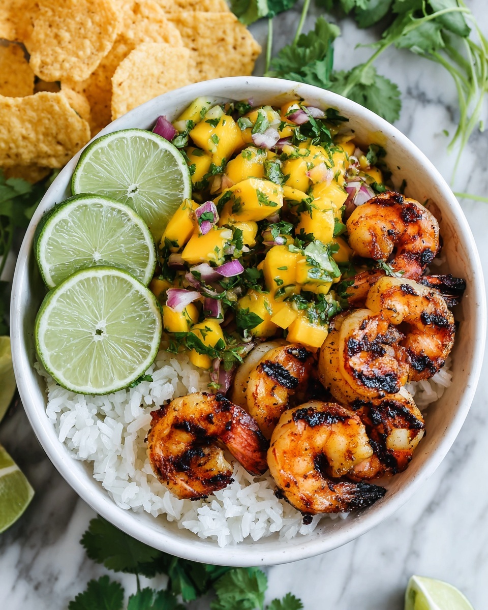 Chili Lime Shrimp Bowls with Mango-Avocado Salsa Recipe - Recipe Image