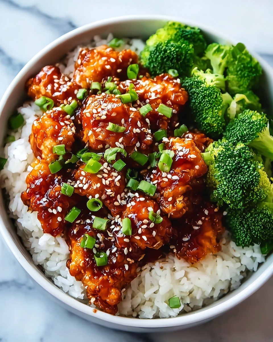 Spicy Korean Chicken with Steamed Rice and Broccoli Recipe - Recipe Image