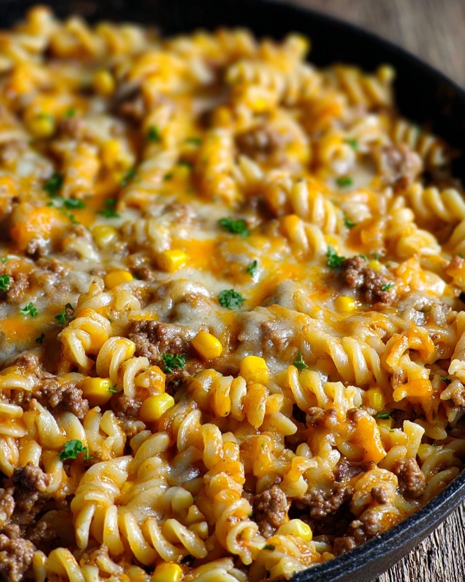 Loaded Cheddar Ranch Beef and Sweet Corn Rotini Bake Recipe - Recipe Image