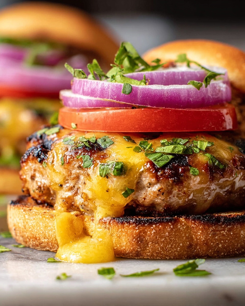 Chipotle Cheddar Chicken Burgers Recipe - Recipe Image