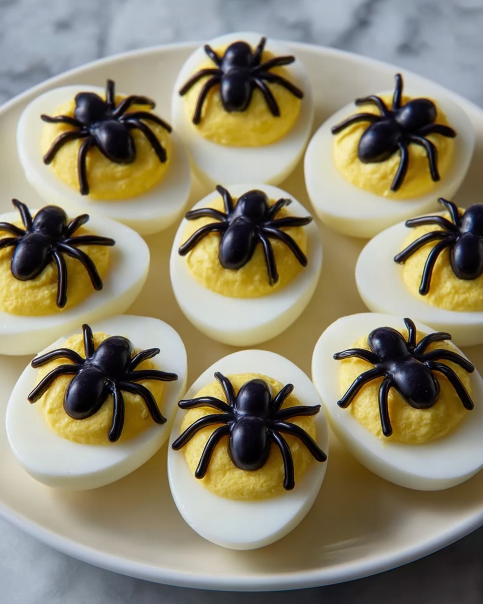 Spooky Spider Deviled Eggs Recipe - Recipe Image