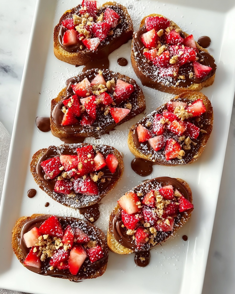 Chocolate Strawberry Bruschetta Dessert Recipe - Recipe Image