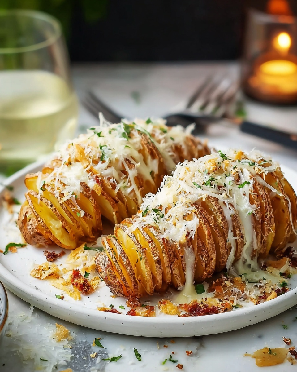 Garlic Parmesan Hasselback Potatoes Recipe - Recipe Image