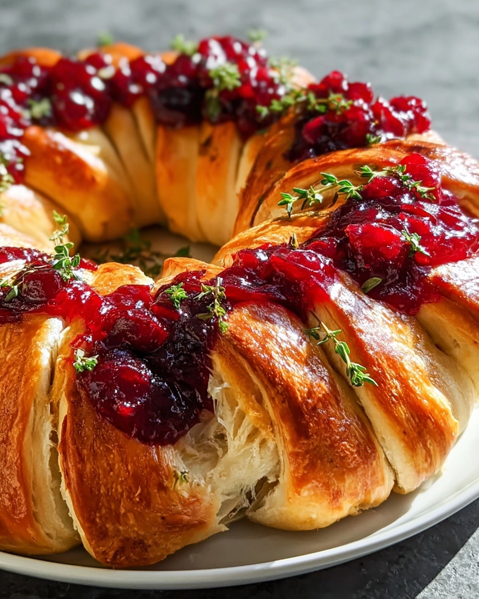 Thanksgiving Turkey and Cranberry Crescent Ring Recipe - Recipe Image