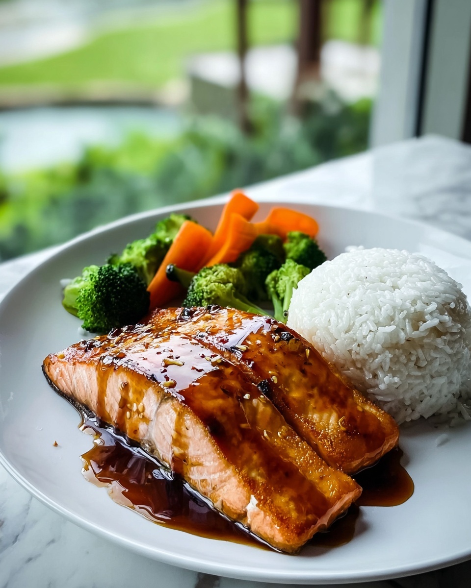 Salmon Teriyaki with Steamed Rice Recipe - Recipe Image
