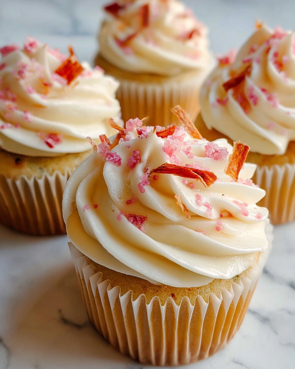 Rhubarb Honey Peach Cream Cheese Cupcakes Recipe - Recipe Image