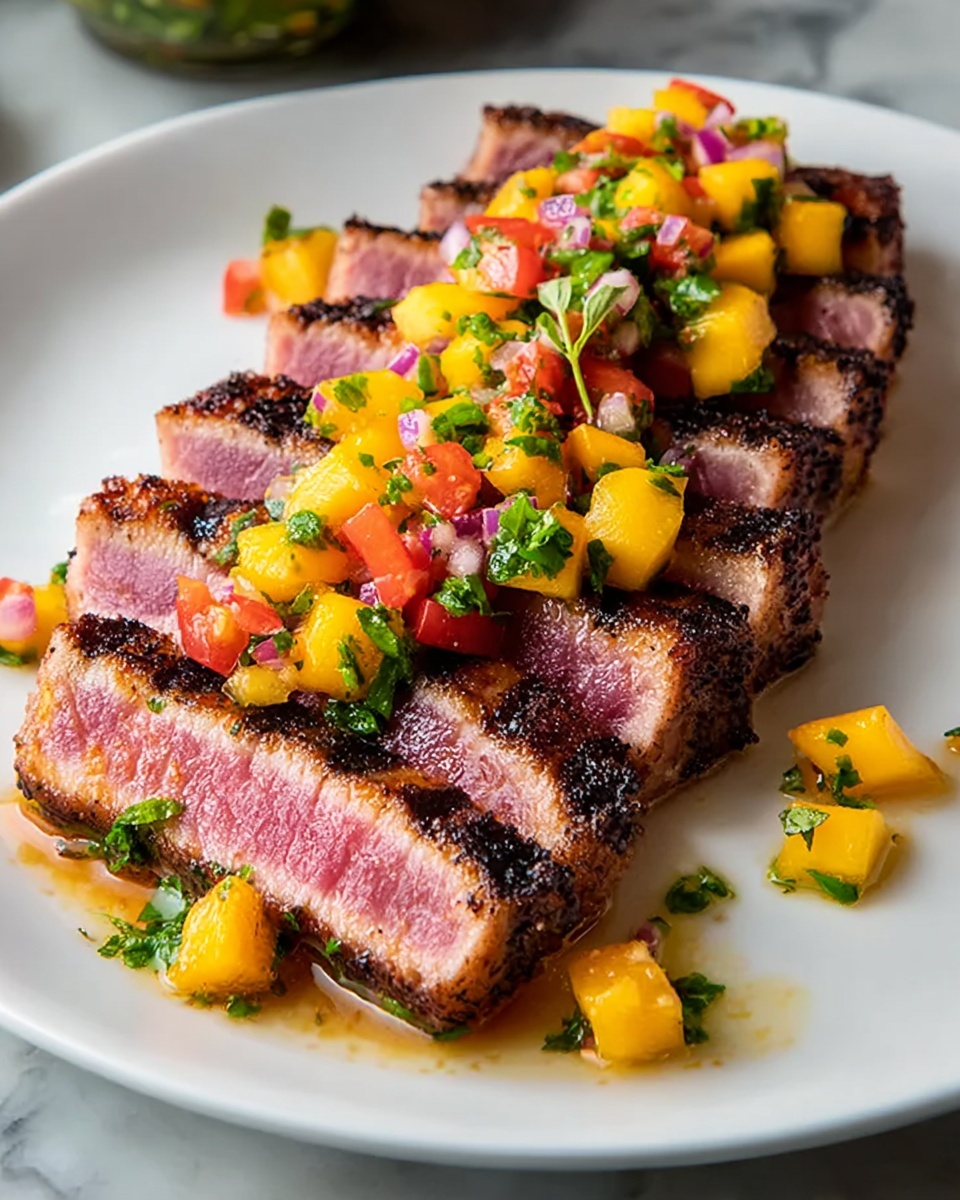 Blackened Tuna Steaks with Mango Salsa Recipe - Recipe Image