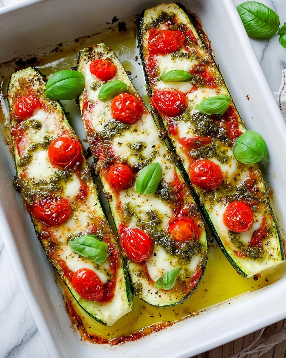 Caprese Stuffed Zucchini Boats Recipe - Recipe Image