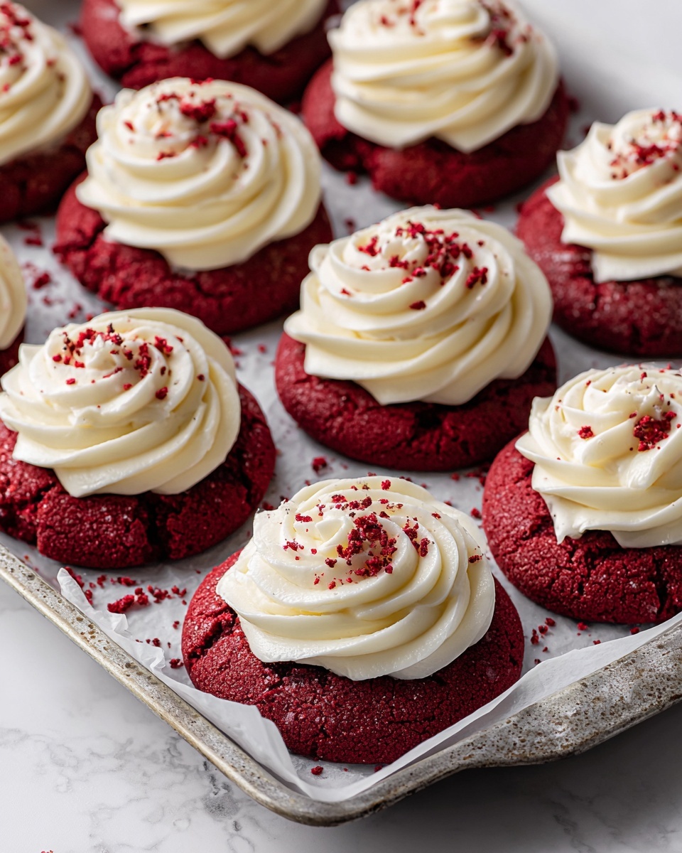 Red Velvet Cupcake Cookies with Cream Cheese Filling Recipe - Recipe Image