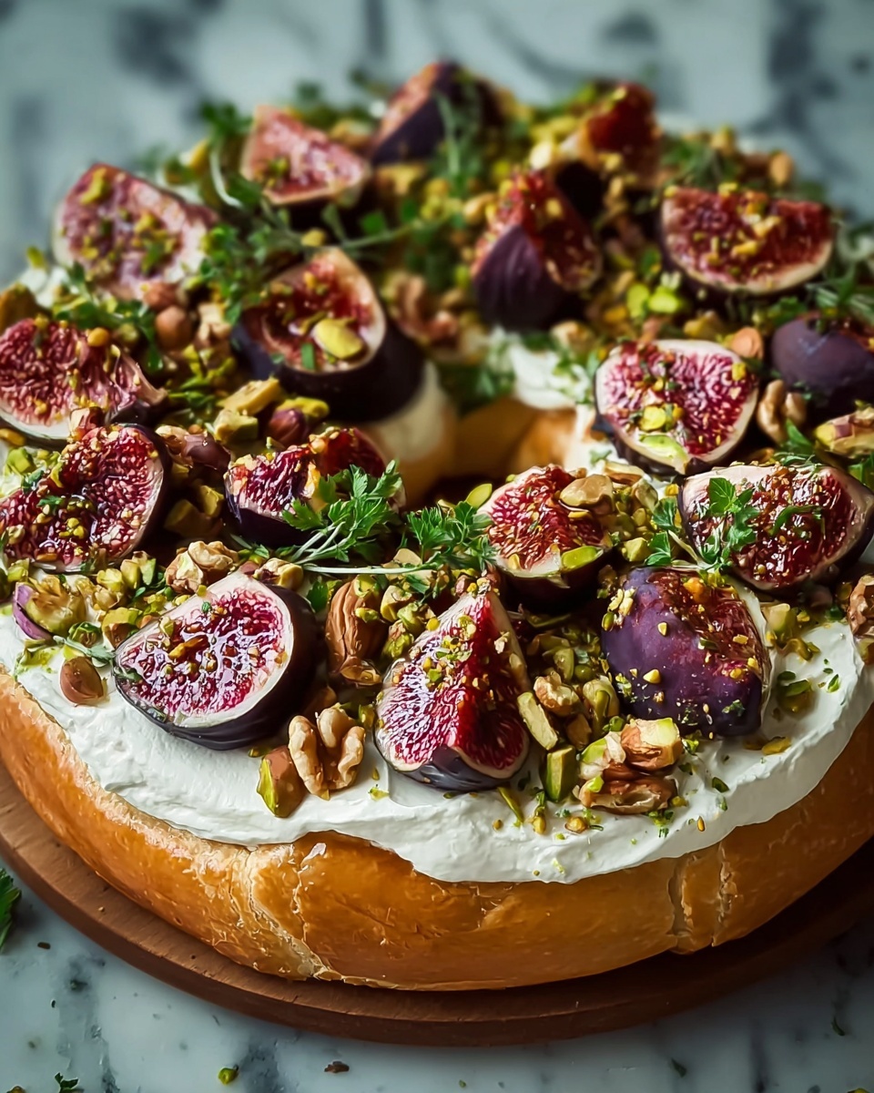 Fig, Goat Cheese & Pistachio Wreath Recipe - Recipe Image
