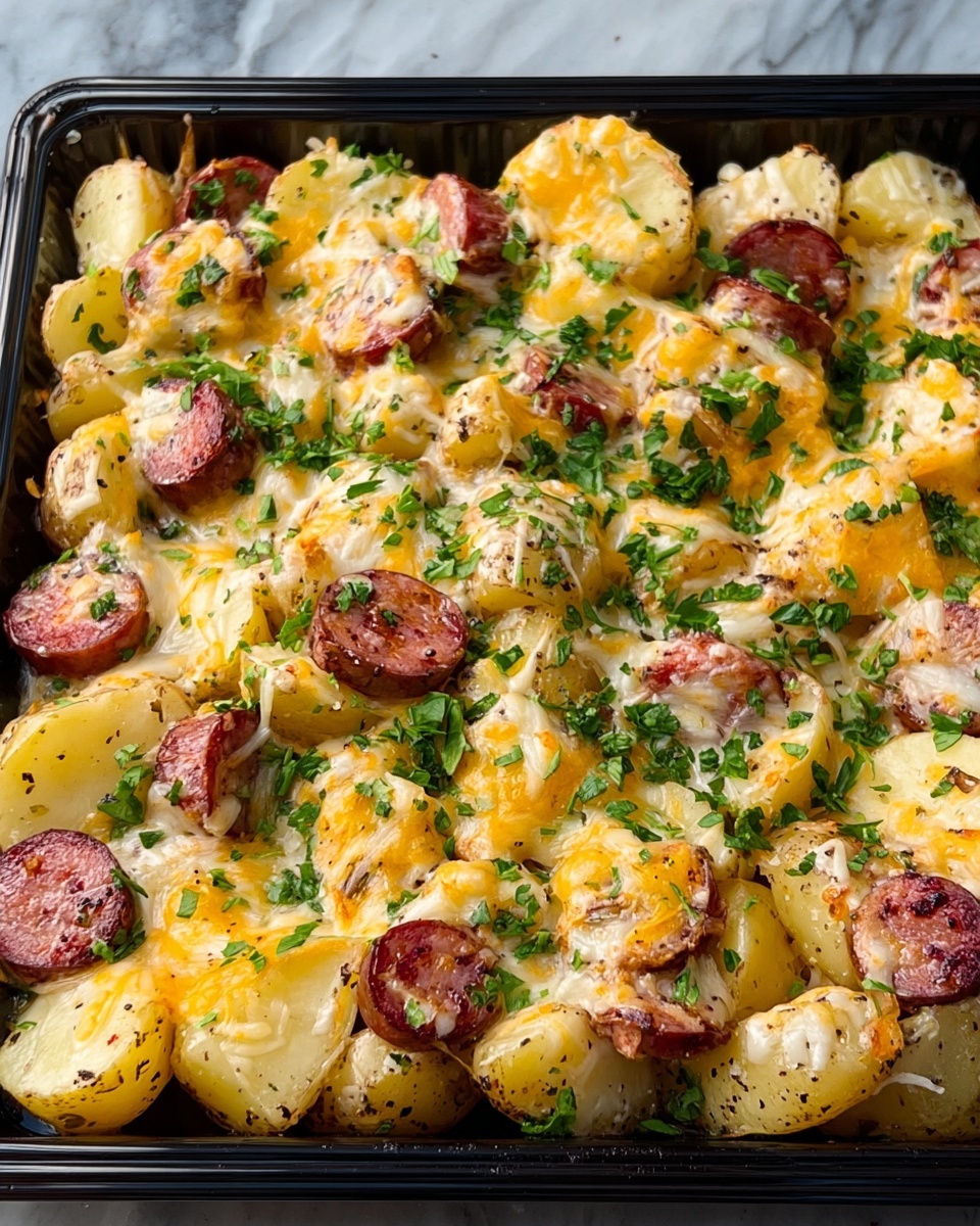 Irresistible Cheesy Ranch Potatoes and Smoked Sausage Recipe - Recipe Image