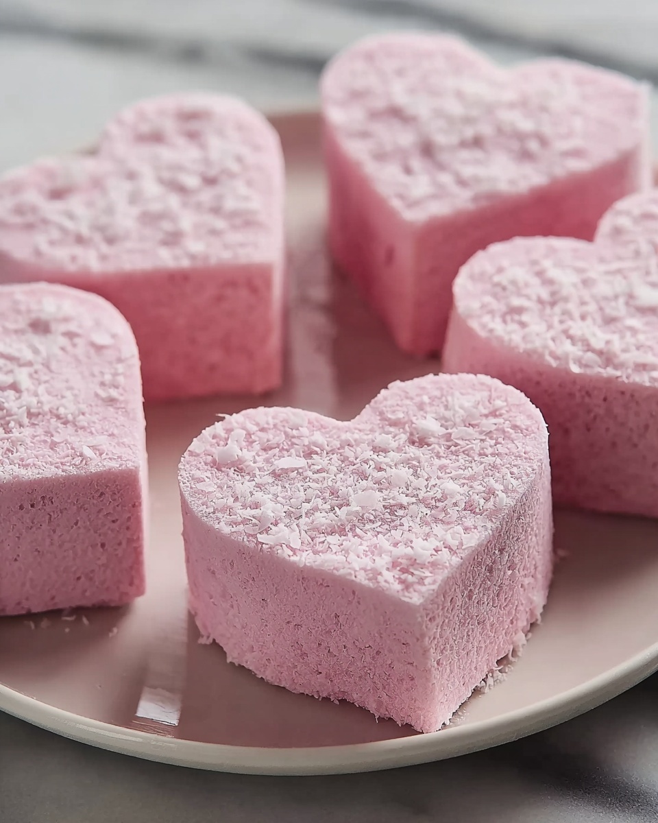 Pink Creamy Coconut Hearts Recipe - Recipe Image