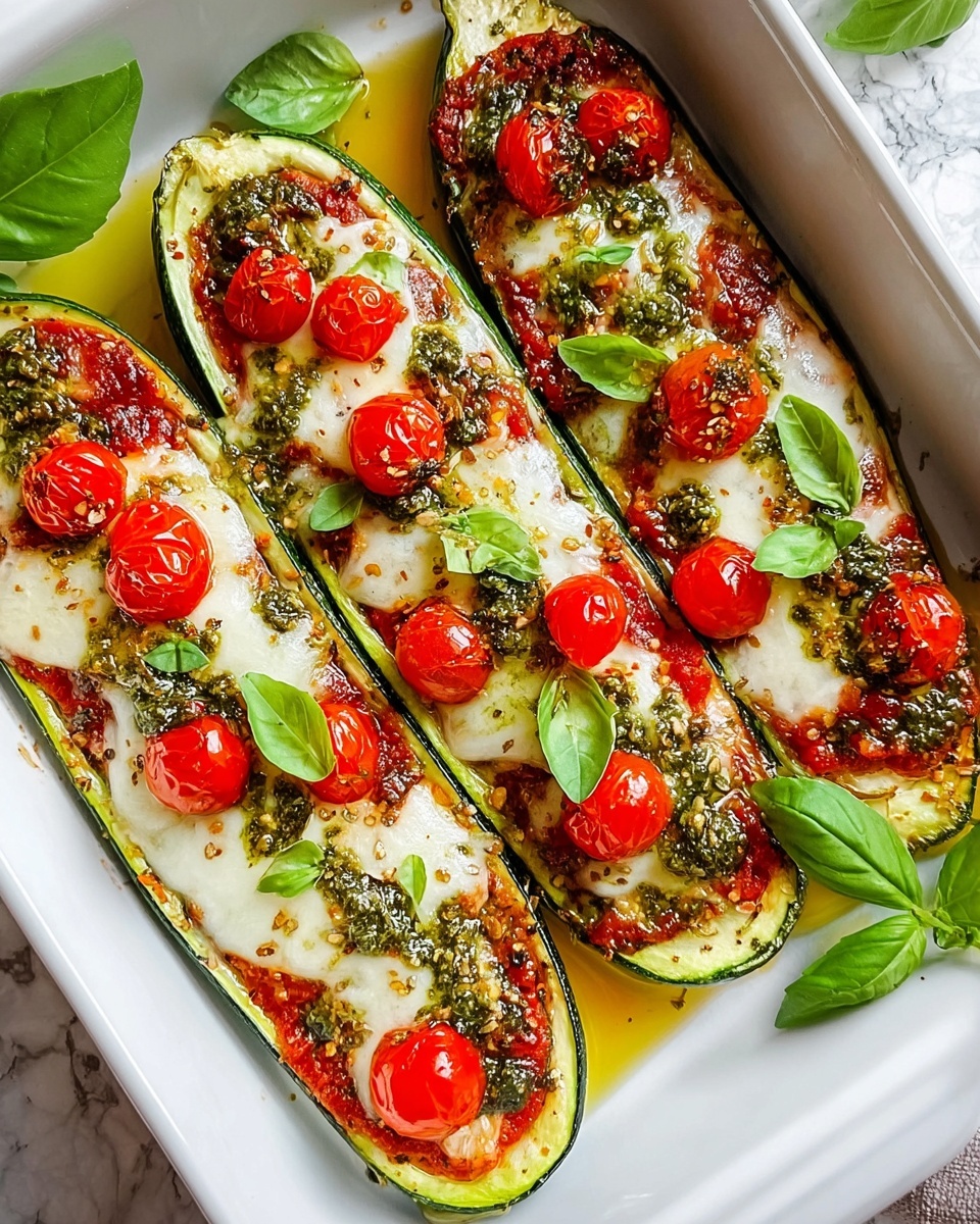 Caprese Stuffed Zucchini Boats Recipe - Recipe Image