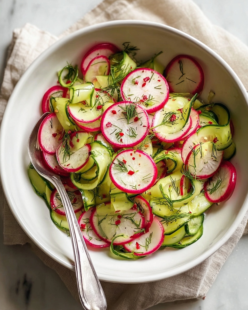 Cucumber Radish Salad with Lemon Dill Dressing Recipe - Recipe Image