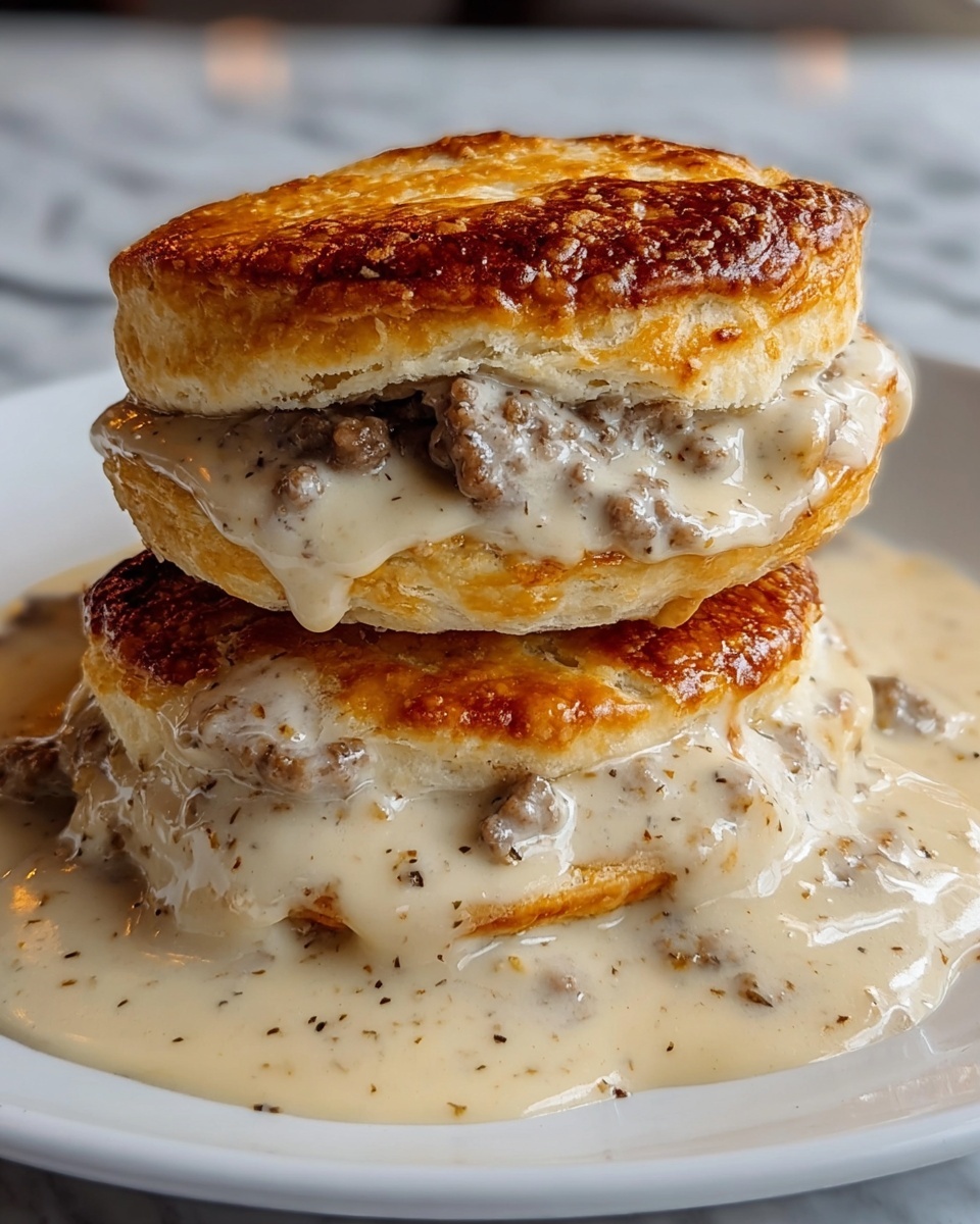 Sausage, Gravy, & Biscuit Pie Recipe - Recipe Image