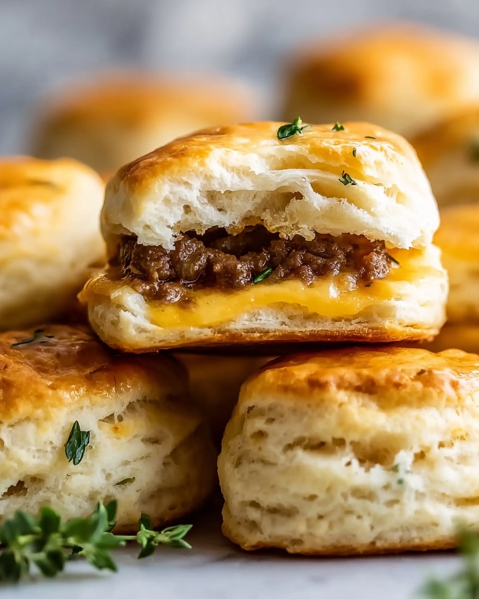 Philly Cheesesteak Stuffed Biscuits Recipe - Recipe Image