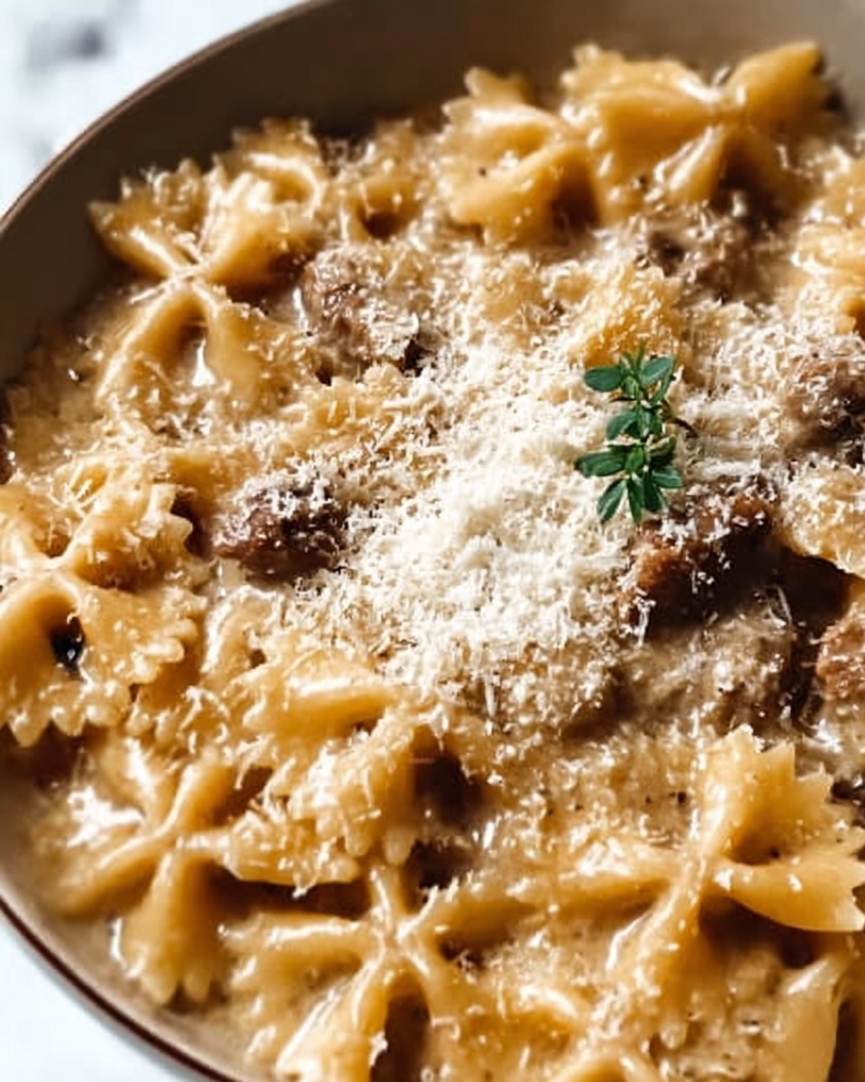 Creamy Beef and Bowtie Pasta Recipe - Recipe Image