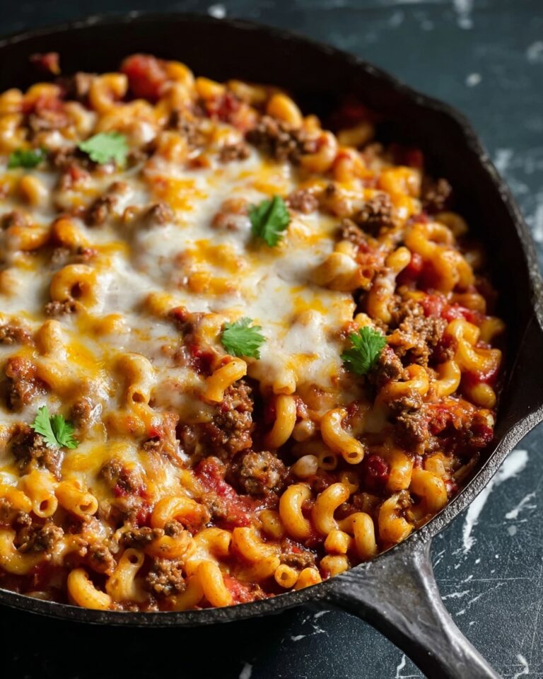 One-Skillet Cheesy Beef and Macaroni Recipe