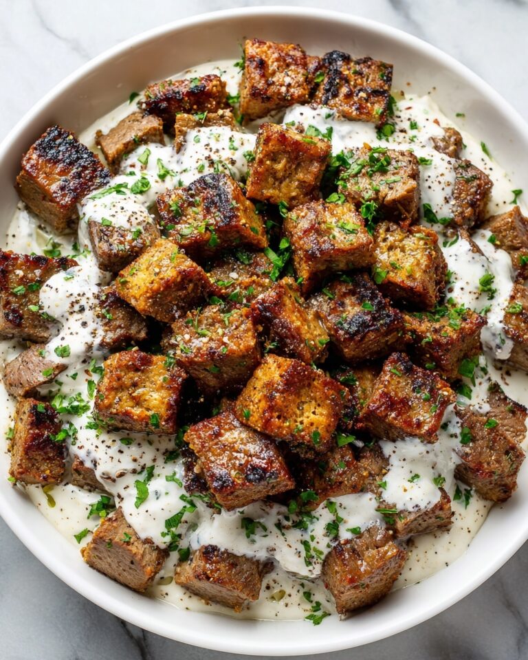 Air Fryer Salmon Bites with Garlic Cream Sauce Recipe