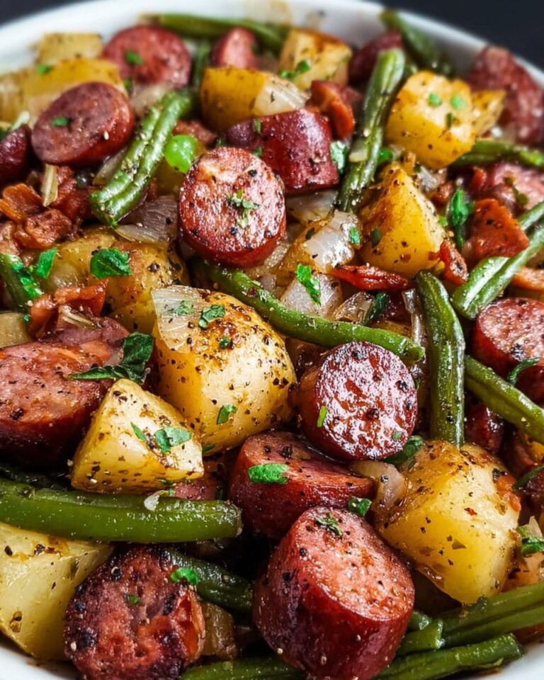 Sautéed Potatoes and Green Beans with Smoked Sausage Recipe