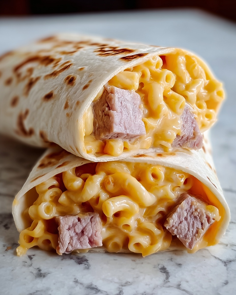 Mac ‘n’ Cheese Burger Wrap Recipe - Recipe Image