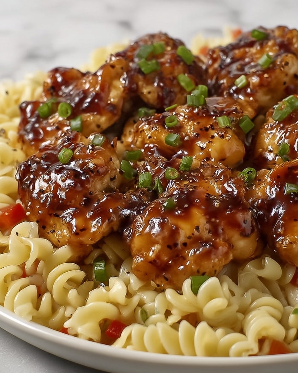 Sweet and Spicy Honey Pepper Chicken with Creamy Macaroni Cheese Recipe - Recipe Image