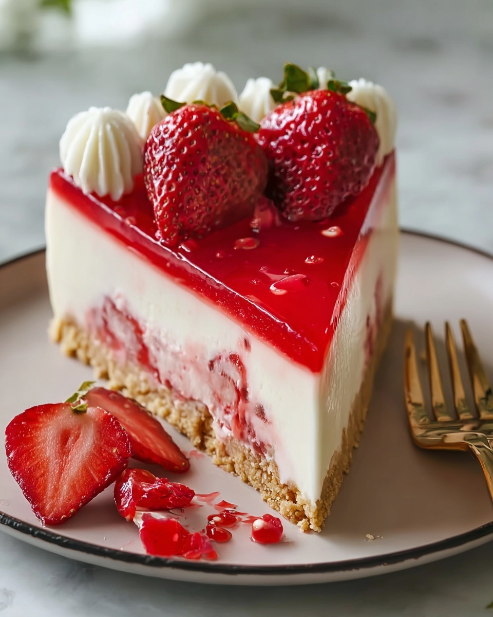Strawberry Japanese Cheesecake Recipe - Recipe Image