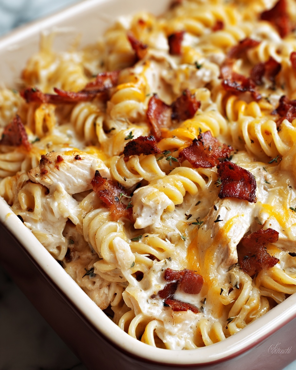 Crazy Good Casserole: Cheesy Chicken and Smoked Turkey Pasta Bake Recipe - Recipe Image