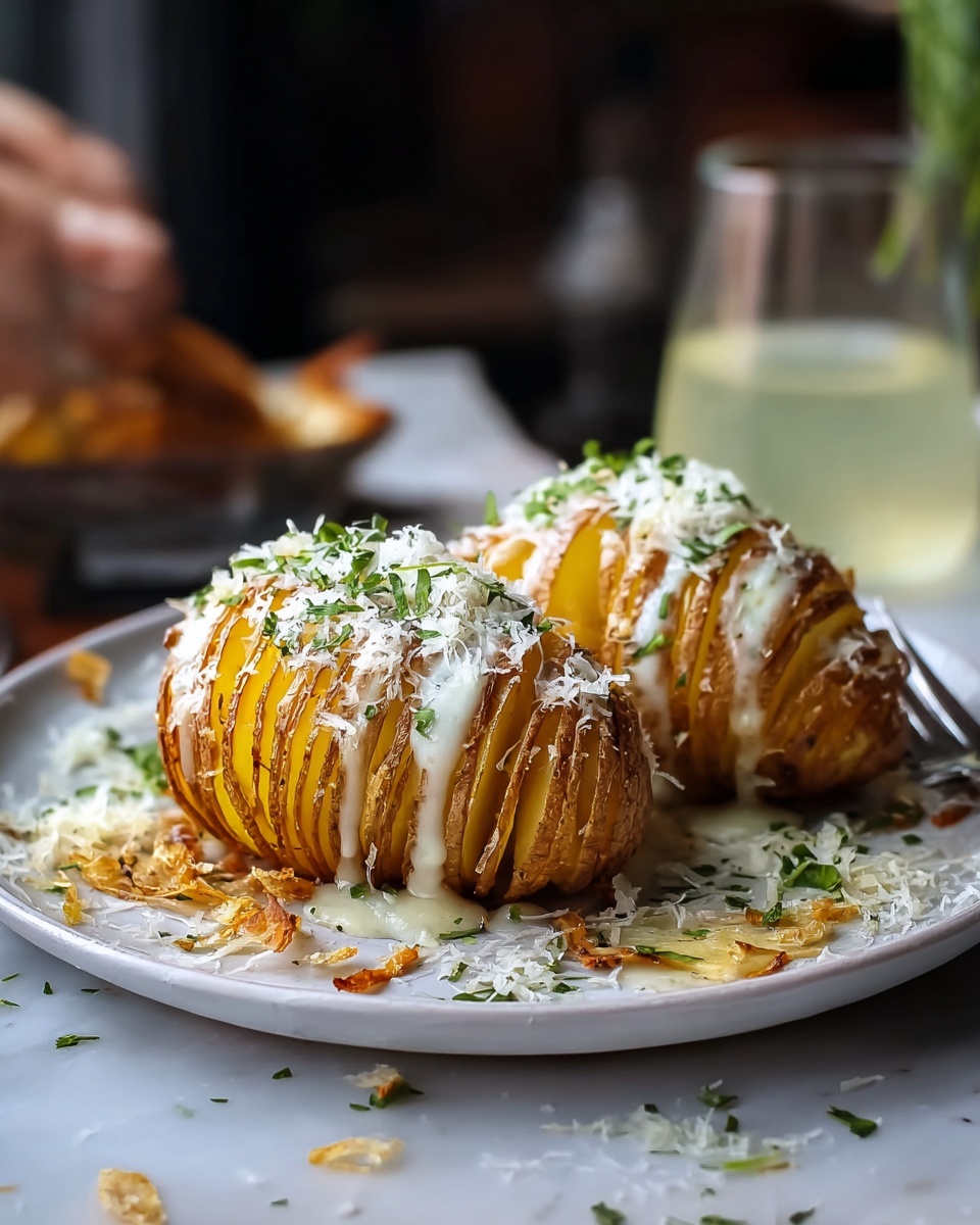 Garlic Parmesan Hasselback Potatoes Recipe - Recipe Image