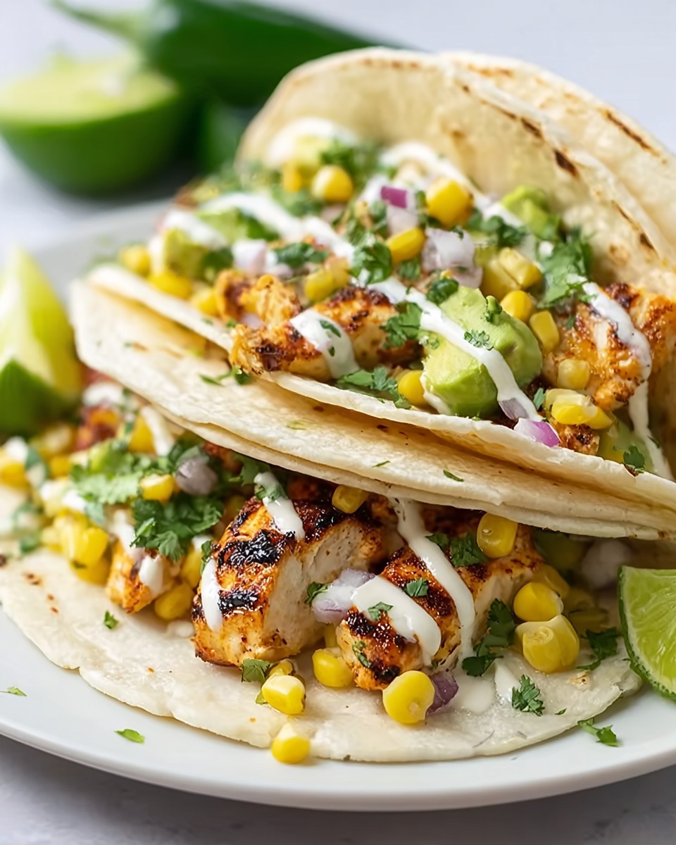 Fiery Street Corn Chicken Tacos Recipe - Recipe Image