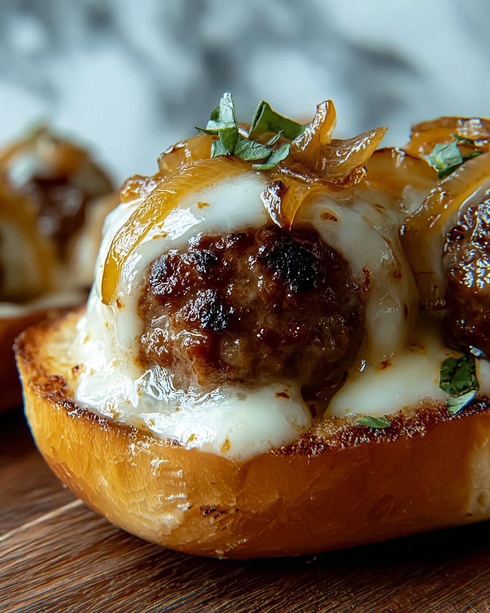 Cheesy French Onion Meatball Subs Recipe - Recipe Image