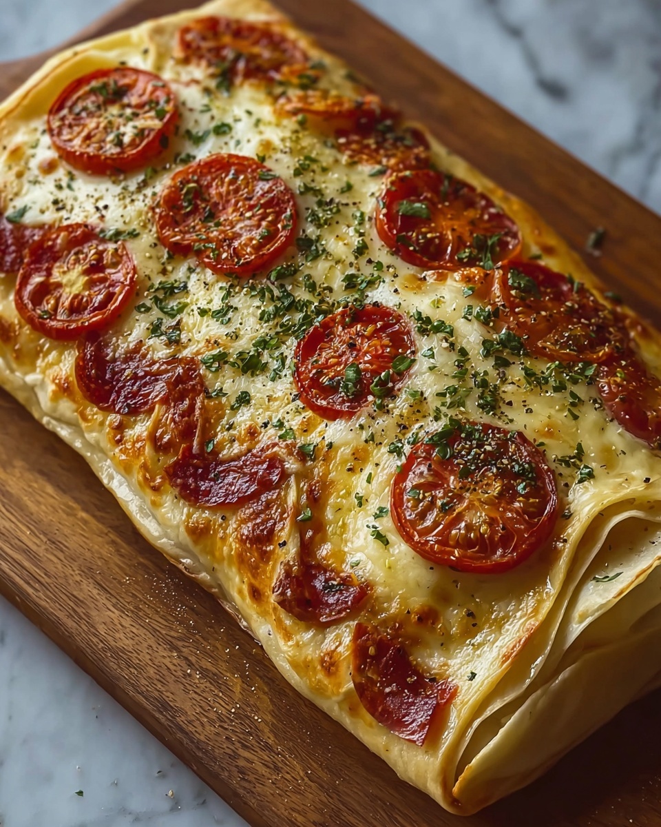 Homemade Stromboli with Pepperoni, Ham, and Mozzarella Recipe - Recipe Image