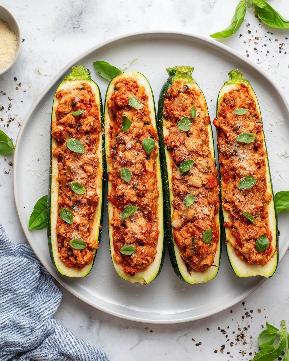 Turkey and Veggie Stuffed Zucchini Boats Recipe - Recipe Image
