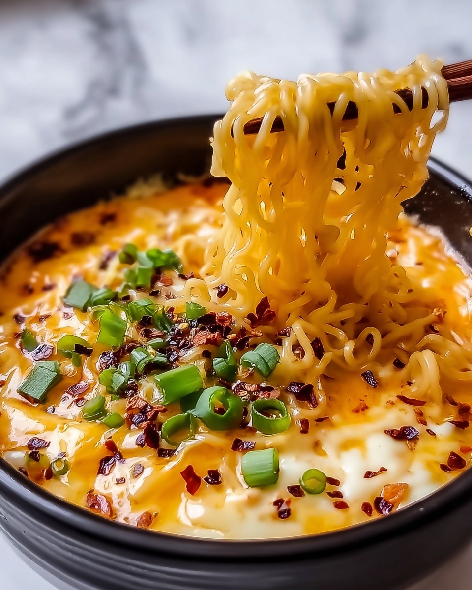 Spicy Cabbage Ramen with Vegan Cheese Recipe - Recipe Image