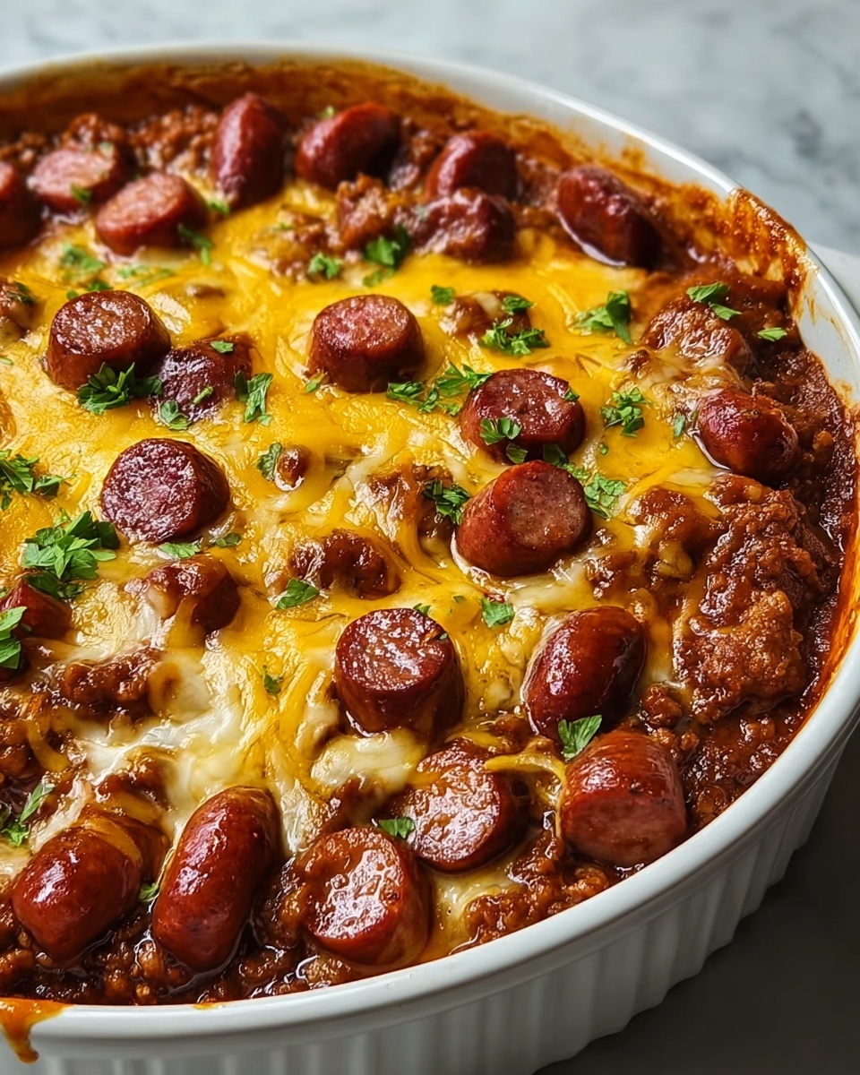 Chili Cheese Dog Casserole Recipe - Recipe Image